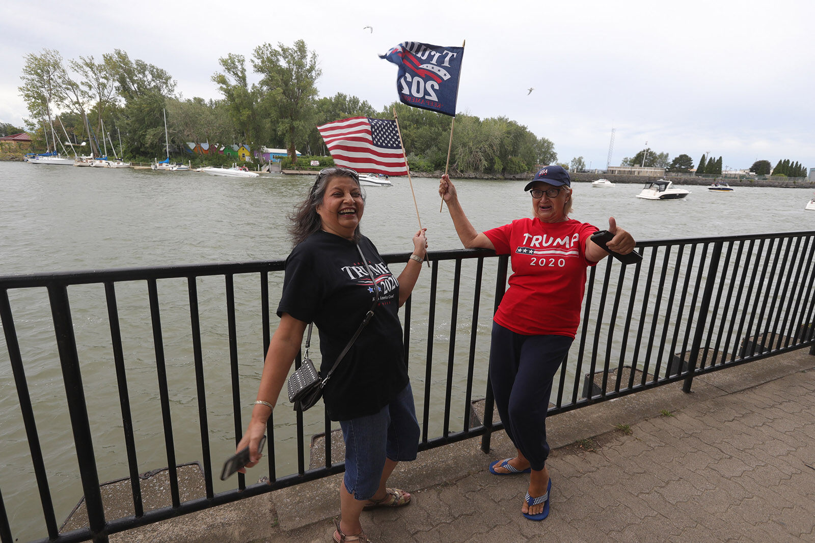 Bikers and boaters parade for President Trump